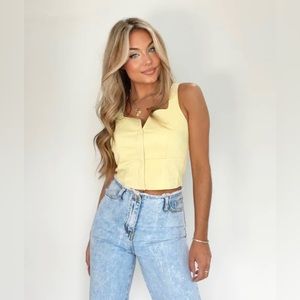 yellow leather tank top